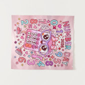 Number Day 2026 Cute Pink Maths Calculator Poster Wandkleed (Voorkant (horizontaal))