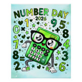 Number Day 2026 Green Calculator Math Design Perfect Poster (Voorkant)
