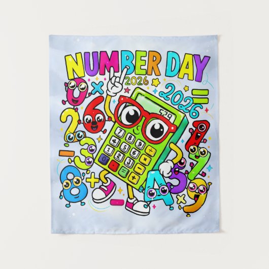 Number Day 2026 Maths Banner for Schools Wandkleed (Voorkant)