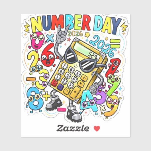 Number Day 2026 Rock Star Maths Sticker for Kids (Vel)