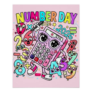 Number Day 2026 Wiskundeposter voor Kinderen UK Kl Perfect Poster