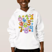 Number Day Colorful Cartoon Numbers Hoodie (Voorkant)