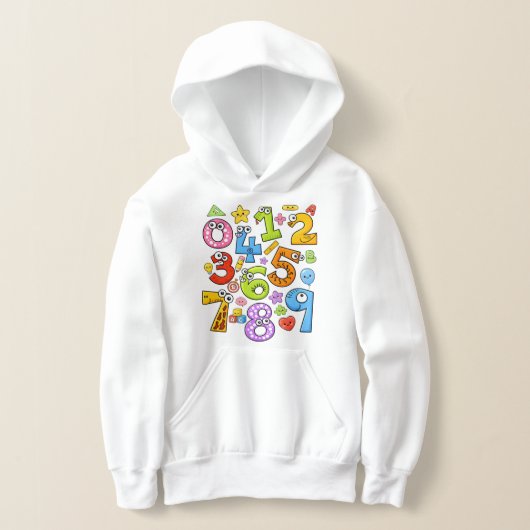 Number Day Colorful Cartoon Numbers Hoodie (Laagn)
