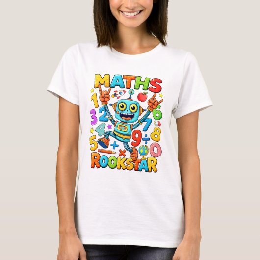 Number Day Colorful Math Numbers T Shirt (Voorkant)