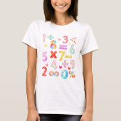 Number Day Colorful Math Symbols T Shirt (Voorkant)