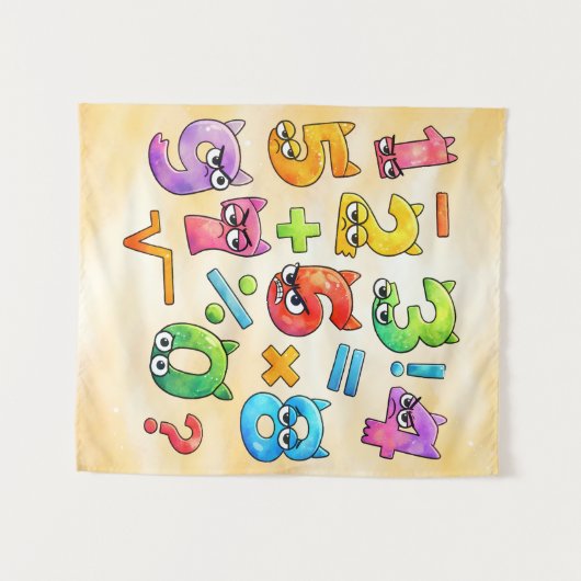 Number Day Colourful Maths Numbers Banner for Wandkleed (Voorkant (horizontaal))