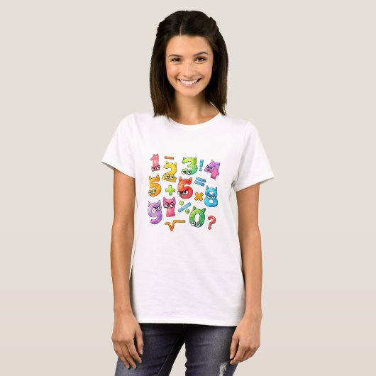 Number Day Colourful Maths Numbers T Shirt for Tea (Voorkant volledig)