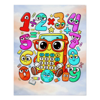 Number Day Cute Calculator Math Design Perfect Poster