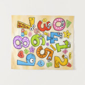 Number Day Cute Cartoon Numbers Design Wandkleed (Voorkant (horizontaal))