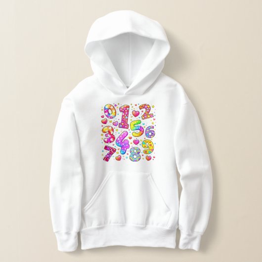 Number Day Cute Colorful Numbers Hoodie (Laagn)