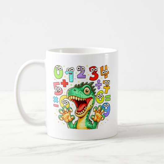 Number Day Dinosaur Math Design for Kids Koffiemok (Links)
