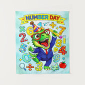 Number Day Dinosaur Math Design for Kids Wandkleed (Voorkant)