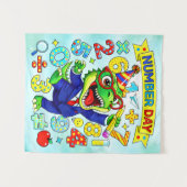 Number Day Dinosaur Math Design for Kids Wandkleed (Voorkant (horizontaal))