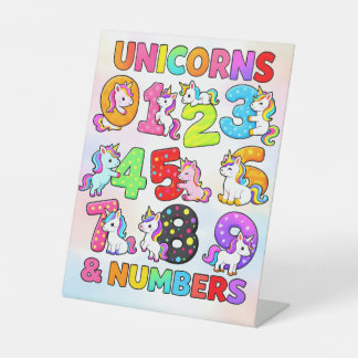 Number Day Funny Cartoon Numbers Design Reclamebord Met Voetstuk