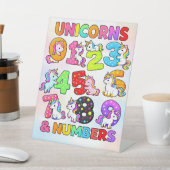 Number Day Funny Cartoon Numbers Design Reclamebord Met Voetstuk (Insitu)