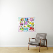 Number Day Funny Cartoon Numbers Design Wandkleed (In Situ (horizontaal))