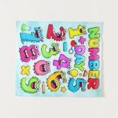 Number Day Funny Cartoon Numbers Design Wandkleed (Voorkant (horizontaal))