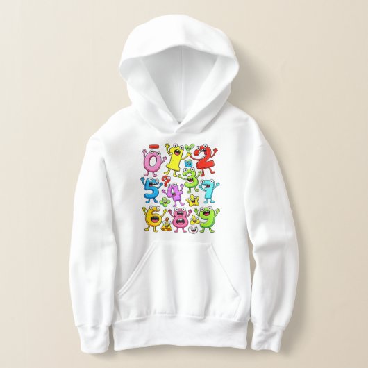 Number Day Funny Cartoon Numbers Hoodie (Laagn)