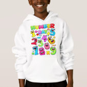 Number Day Funny Cartoon Numbers Hoodie (Voorkant)