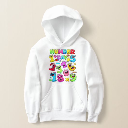 Number Day Funny Cartoon Numbers Hoodie (Laagn)
