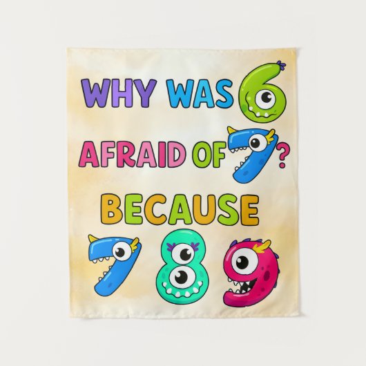 Number Day Funny Maths 7 8 9 Banner for Schools Wandkleed (Voorkant)