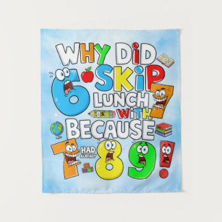 Number Day Funny Maths 7 8 9 Banner for Schools Wandkleed
