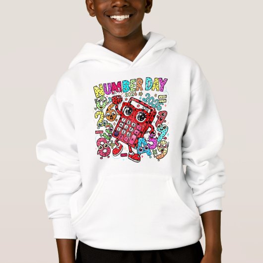 Number Day Hoodie for Kids UK Primary School Maths (Voorkant)