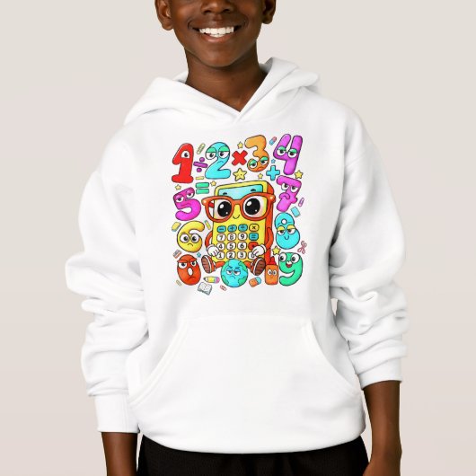 Number Day Kids Hoodie | Cute Maths Numbers (Voorkant)