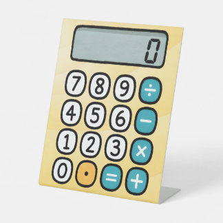 Number Day Maths Calculator Pedestal Sign for Scho Reclamebord Met Voetstuk