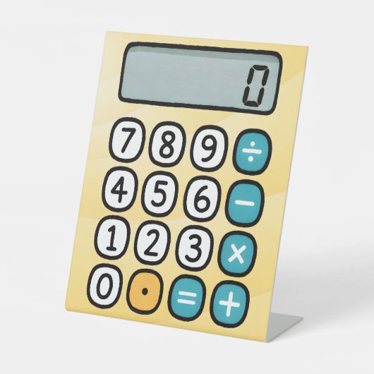 Number Day Maths Calculator Pedestal Sign for Scho Reclamebord Met Voetstuk (Voorkant)