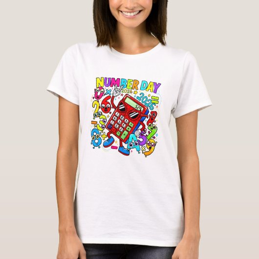 Number Day Maths Calculator T Shirt for Teachers (Voorkant)