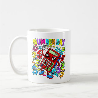 Number Day Maths Mug | Colourful Calculator Koffiemok