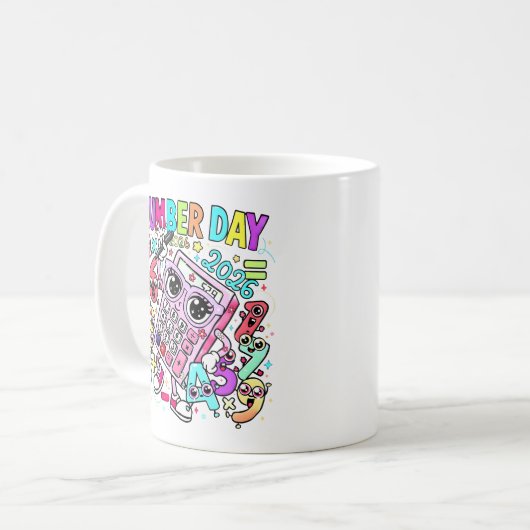 Number Day Maths Mug | Cute Calculator Design Koffiemok (Voorkant links)