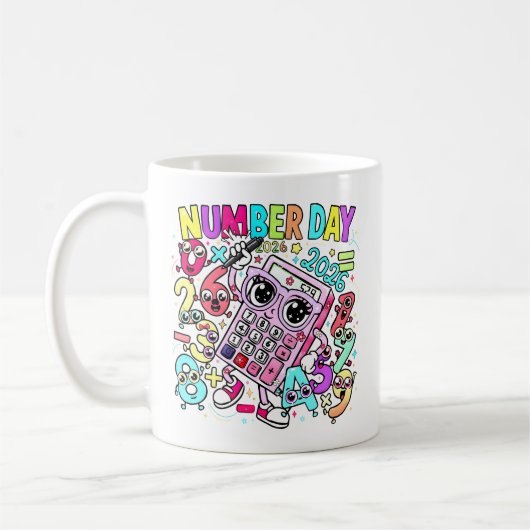 Number Day Maths Mug | Cute Calculator Design Koffiemok (Links)
