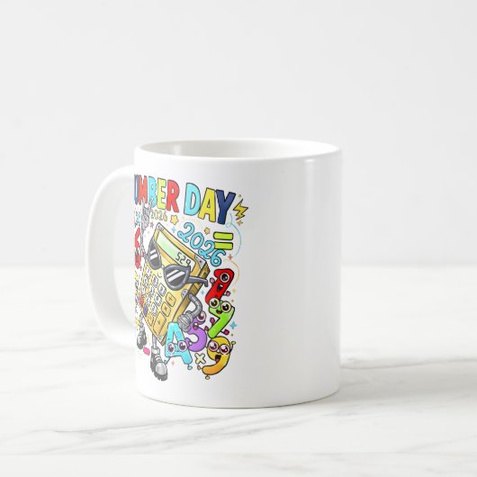 Number Day Maths Mug | Fun Calculator Design Koffiemok (Voorkant links)