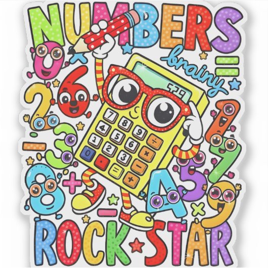 Number Day Maths Sticker for Kids UK Classroom (Voorkant)