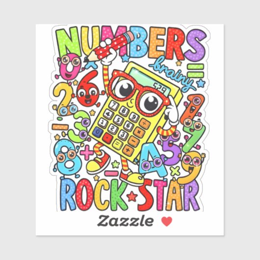 Number Day Maths Sticker for Kids UK Classroom (Vel)
