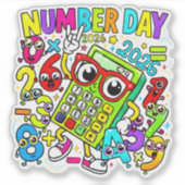Number Day Maths Sticker for Kids UK School (Voorkant)