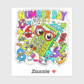 Number Day Maths Sticker for Kids UK School (Vel)