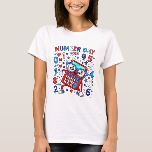 Number Day Maths T Shirt for Teachers and Schools (Voorkant)