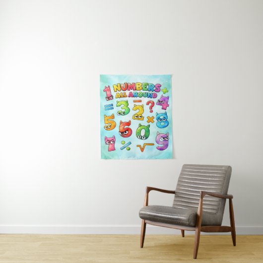 Number Day Numbers All Around Maths Banner for Sch Wandkleed (In situ)