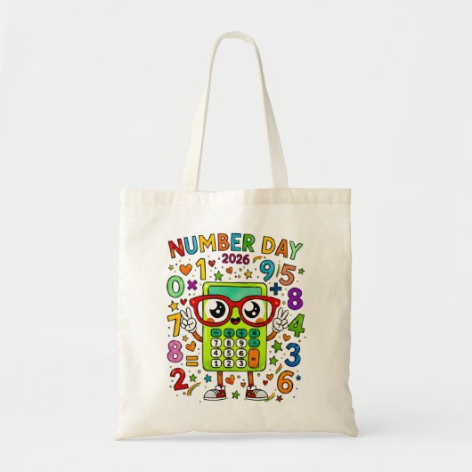 Number Day Tote Bag | Colourful Maths Numbers (Voorkant)