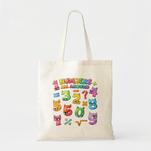 Number Day Tote Bag | Colourful Maths Numbers (Voorkant)