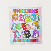 Number Day Unicorn Numbers Math Design Wandkleed (Voorkant)