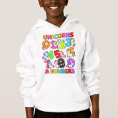 Number Day Unicorn Numbers Math Hoodie (Voorkant)