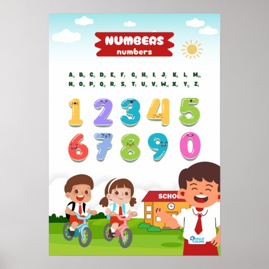Number Featuring Happy Kids Poster (Voorkant)