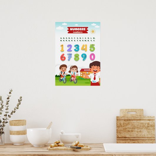 Number Featuring Happy Kids Poster (Keuken)