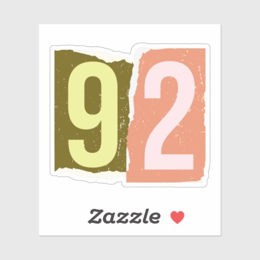 Number Magazine Ransom 92 Sticker (Vel)