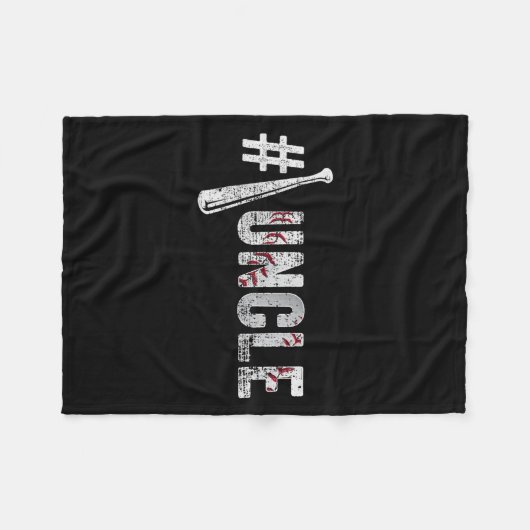 Number One Baseball Uncle Fathers Day Funny Baseba Fleece Deken (Voorkant (Horizontaal))