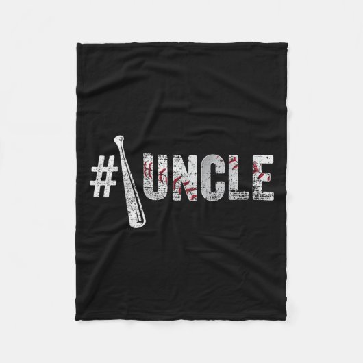 Number One Baseball Uncle Fathers Day Funny Baseba Fleece Deken (Voorkant)